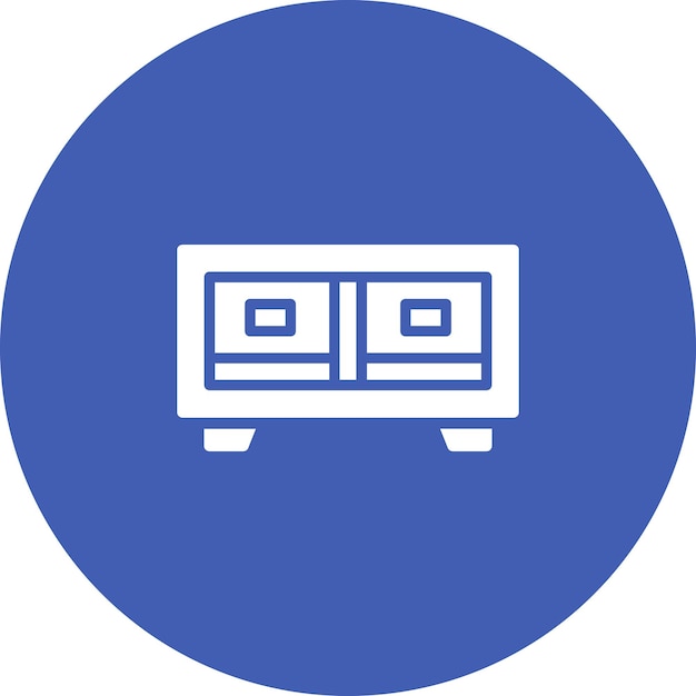 Ilustración del icono vectorial del soporte de TV del conjunto de iconos de artículos para el hogar