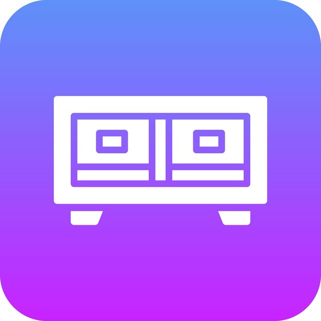 Ilustración del icono vectorial del soporte de TV del conjunto de iconos de artículos para el hogar