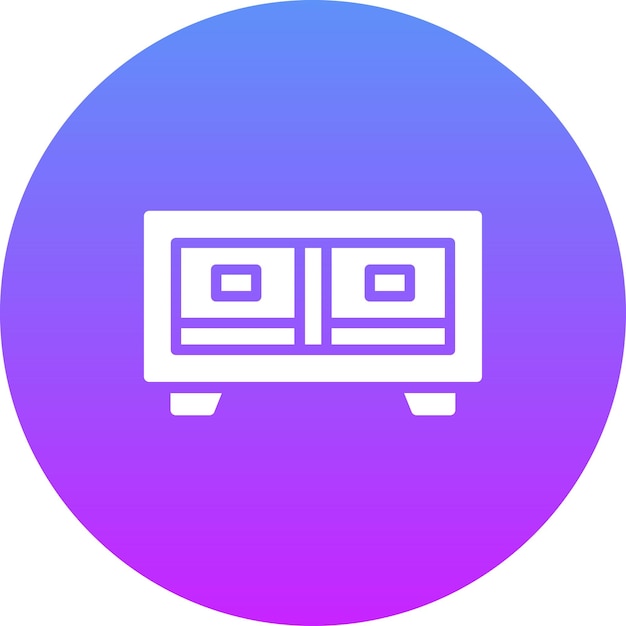 Ilustración del icono vectorial del soporte de TV del conjunto de iconos de artículos para el hogar