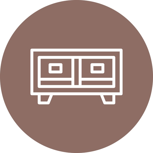 Ilustración del icono vectorial del soporte de TV del conjunto de iconos de artículos para el hogar