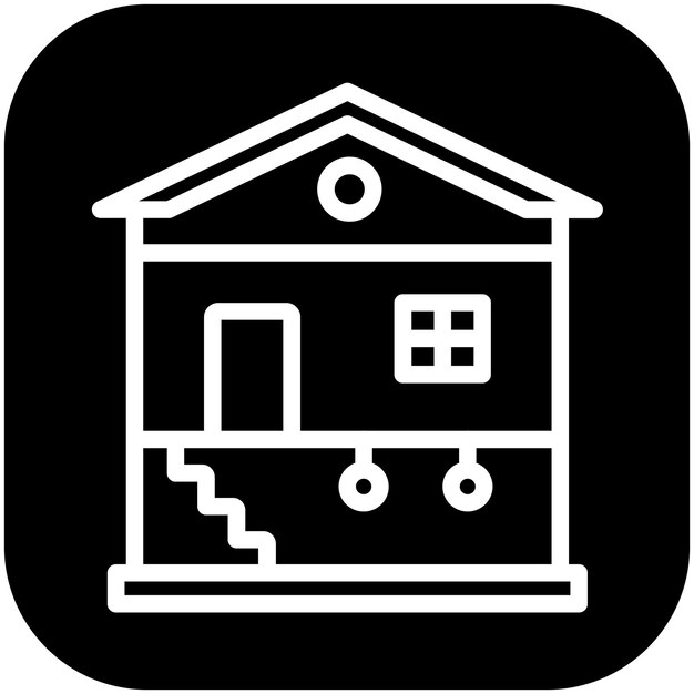 Ilustración del icono vectorial del sótano del conjunto de iconos de mejoras para el hogar