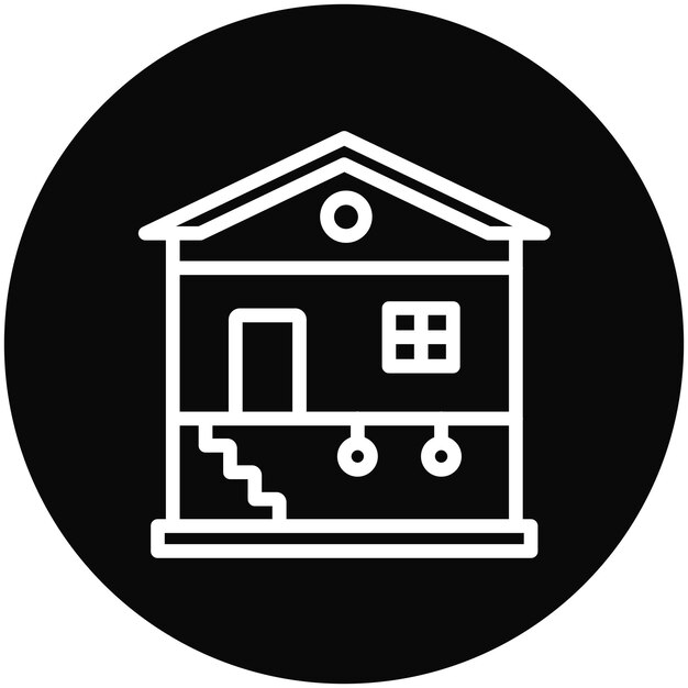 Ilustración del icono vectorial del sótano del conjunto de iconos de mejoras para el hogar