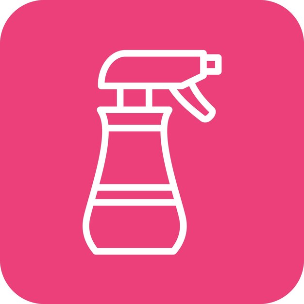 Ilustración del icono vectorial de Sparay Bottle del conjunto de iconos de limpieza de la casa