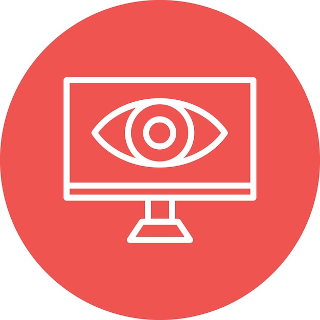 Ilustración del icono vectorial de spyware del conjunto de iconos de seguridad cibernética