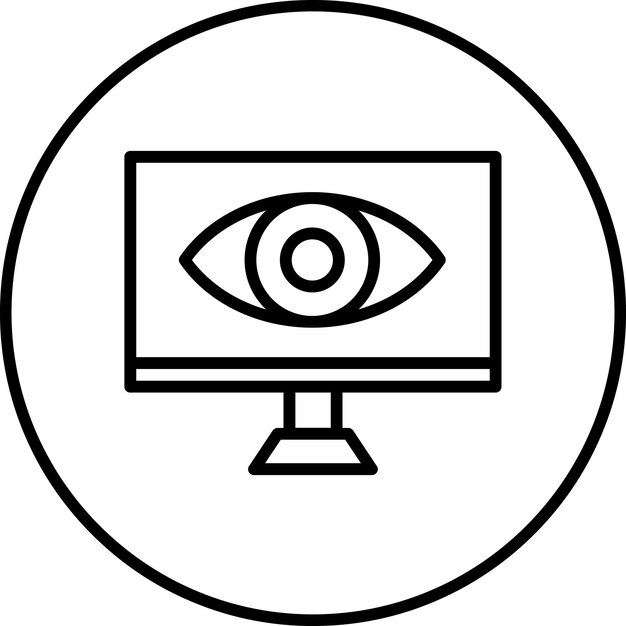 Ilustración del icono vectorial de spyware del conjunto de iconos de seguridad cibernética