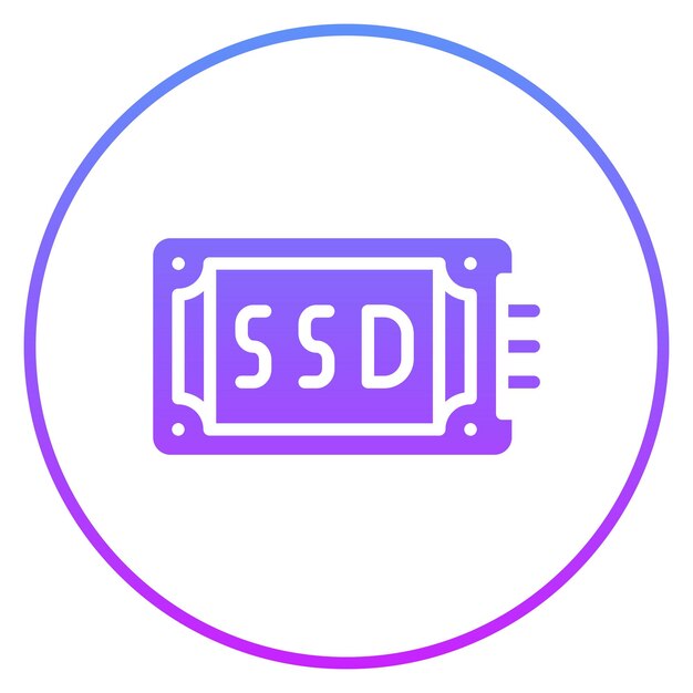 Ilustración del icono vectorial Ssd del conjunto de iconos de computadora y hardware