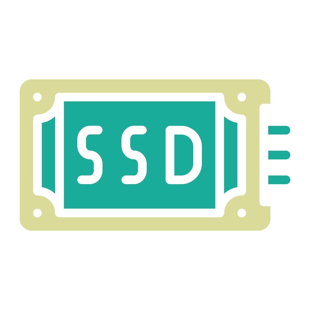 Ilustración del icono vectorial Ssd del conjunto de iconos de computadora y hardware
