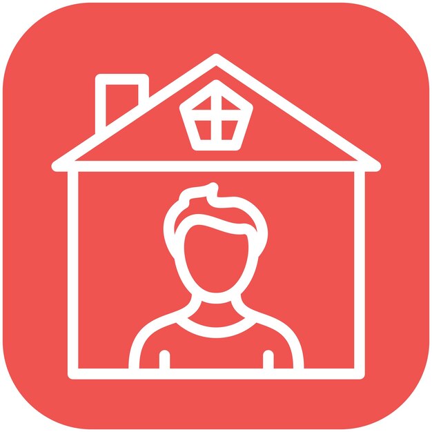 Ilustración del icono vectorial de Stay at Home del conjunto de iconos de estilos de vida