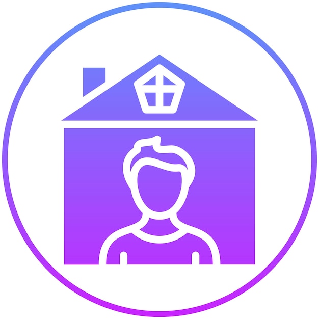 Ilustración del icono vectorial de Stay at Home del conjunto de iconos de estilos de vida