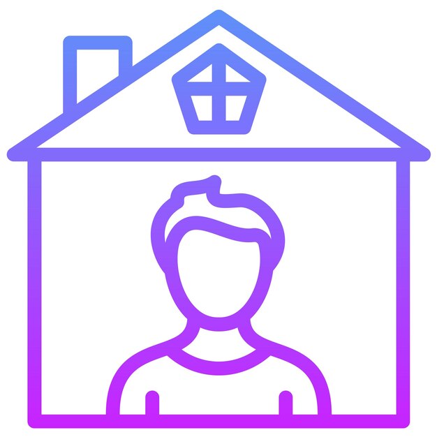 Ilustración del icono vectorial de Stay at Home del conjunto de iconos de estilos de vida