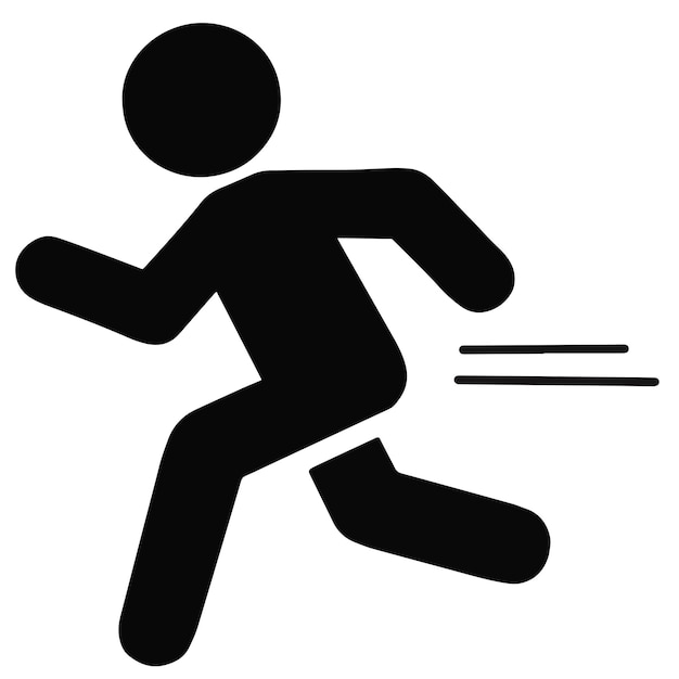 Ilustración del icono vectorial de Stickman corriendo