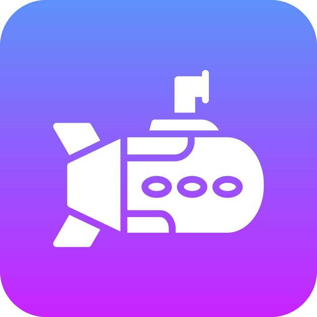 Ilustración del icono vectorial submarino del conjunto de iconos de energía nuclear