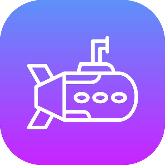 Ilustración del icono vectorial submarino del conjunto de iconos de energía nuclear