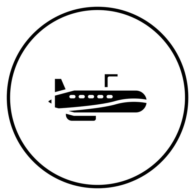 Ilustración del icono vectorial submarino del conjunto de iconos de transporte