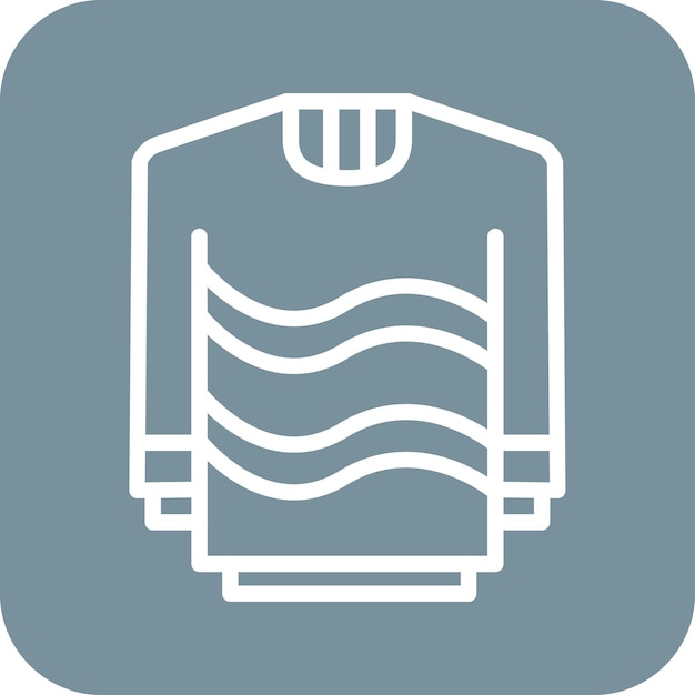 Ilustración del icono vectorial del suéter del conjunto de iconos de costura