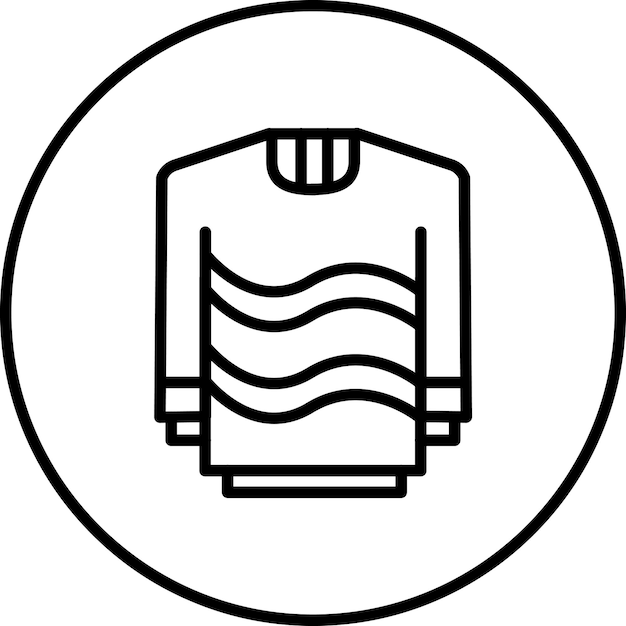 Ilustración del icono vectorial del suéter del conjunto de iconos de costura