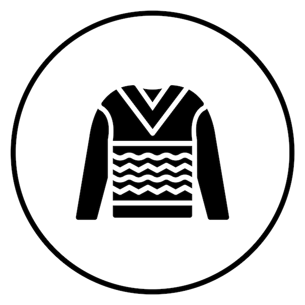 Ilustración del icono vectorial del suéter del conjunto de iconos de invierno