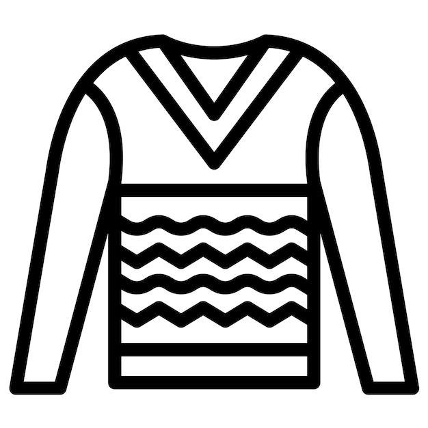 Ilustración del icono vectorial del suéter del conjunto de iconos de invierno
