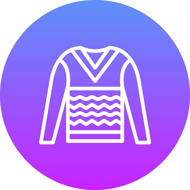 Ilustración del icono vectorial del suéter del conjunto de iconos de invierno