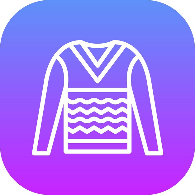 Ilustración del icono vectorial del suéter del conjunto de iconos de invierno