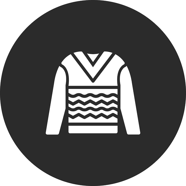 Ilustración del icono vectorial del suéter del conjunto de iconos de invierno
