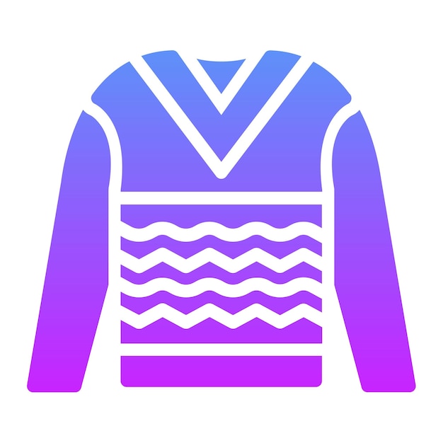Ilustración del icono vectorial del suéter del conjunto de iconos de invierno