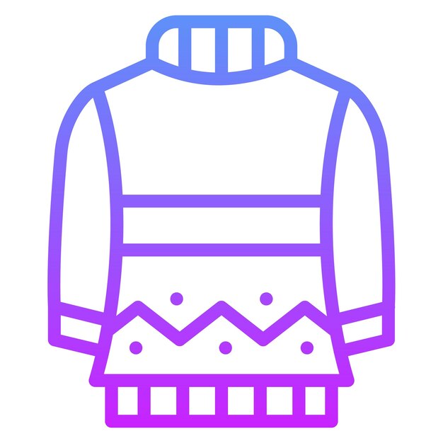 Ilustración del icono vectorial del suéter del conjunto de iconos de moda