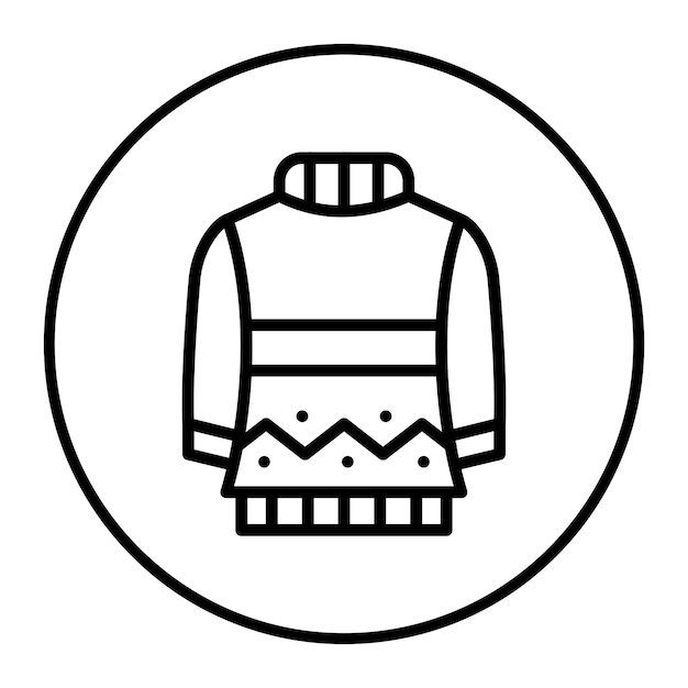 Ilustración del icono vectorial del suéter del conjunto de iconos de moda
