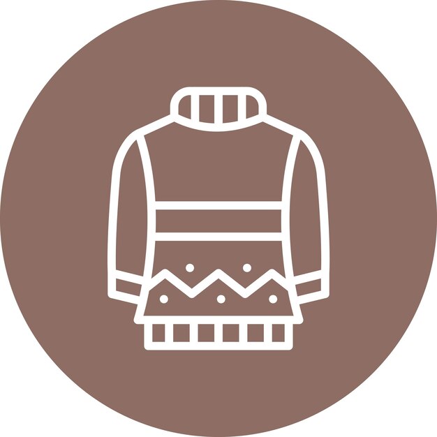 Ilustración del icono vectorial del suéter del conjunto de iconos de moda