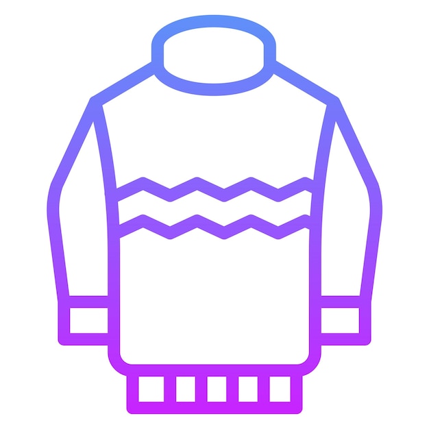 Ilustración del icono vectorial del suéter del conjunto de iconos de ropa