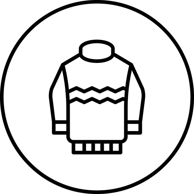Ilustración del icono vectorial del suéter del conjunto de iconos de ropa