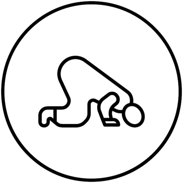 Vector ilustración del icono vectorial de sujud del conjunto de iconos de ramadán