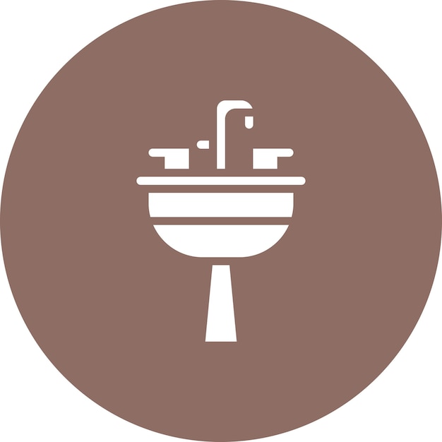 Ilustración del icono vectorial del sumidero del conjunto de iconos interiores