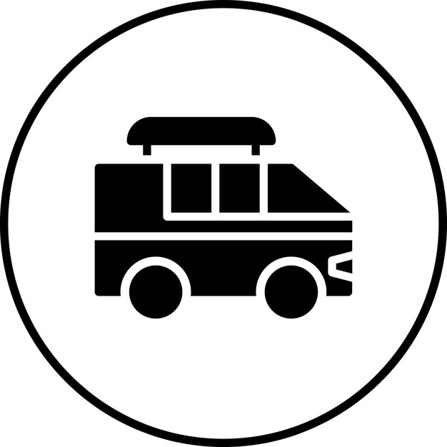 Ilustración del icono vectorial de Surf Van del conjunto de iconos de verano