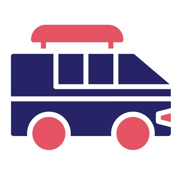 Ilustración del icono vectorial de Surf Van del conjunto de iconos de verano