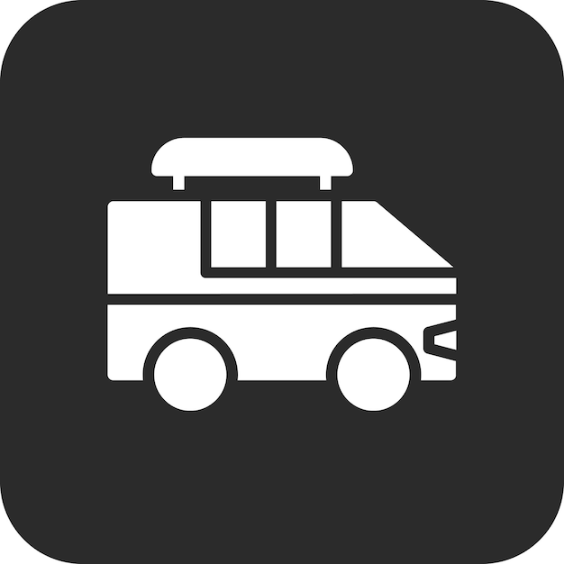 Ilustración del icono vectorial de Surf Van del conjunto de iconos de verano