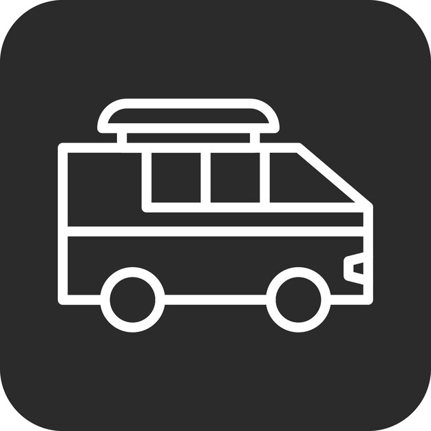Ilustración del icono vectorial de Surf Van del conjunto de iconos de verano
