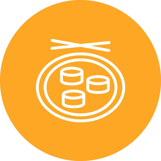 Ilustración del icono vectorial de sushi del conjunto de iconos de World Cuisine