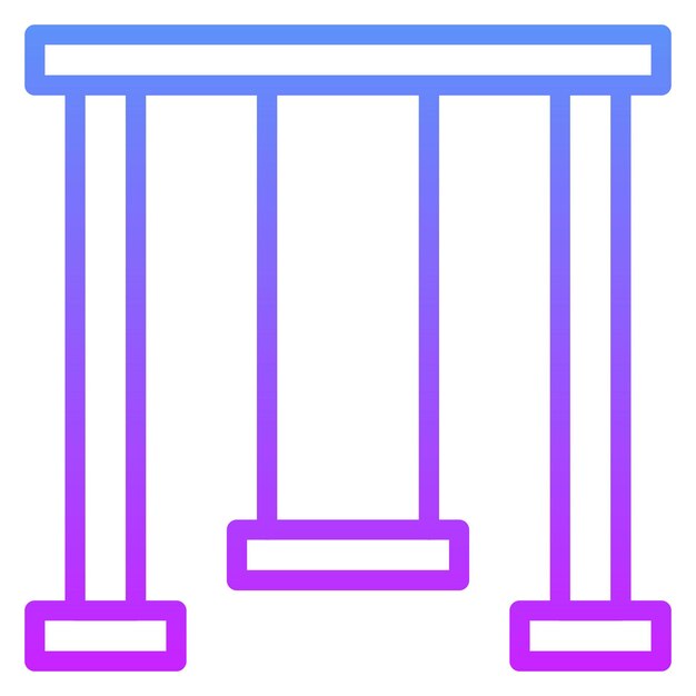 Ilustración del icono vectorial de swing del conjunto de iconos del jardín de infantes