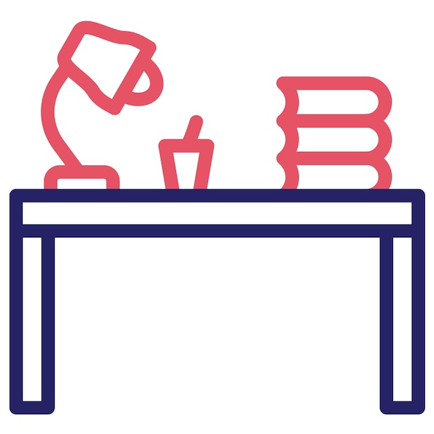 Ilustración del icono vectorial de la tabla del conjunto de iconos de aprendizaje