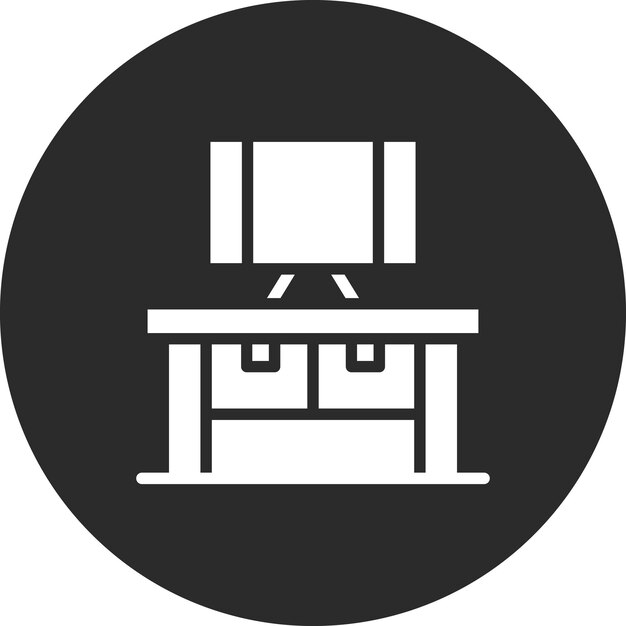 Ilustración del icono vectorial de la tabla del conjunto de iconos de computadora y hardware