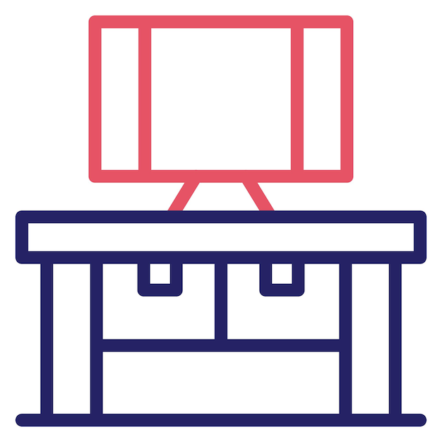 Ilustración del icono vectorial de la tabla del conjunto de iconos de computadora y hardware