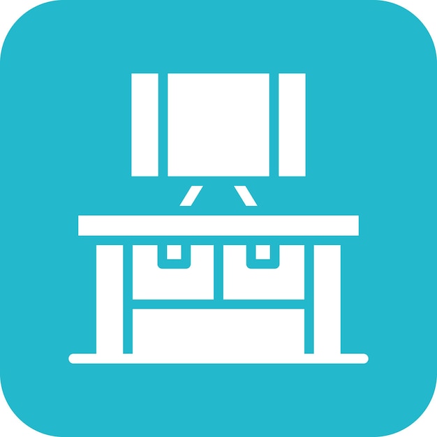 Ilustración del icono vectorial de la tabla del conjunto de iconos de computadora y hardware