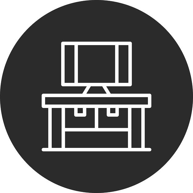 Ilustración del icono vectorial de la tabla del conjunto de iconos de computadora y hardware