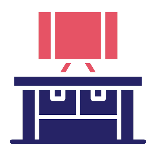Ilustración del icono vectorial de la tabla del conjunto de iconos de computadora y hardware