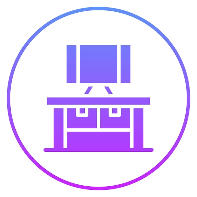 Ilustración del icono vectorial de la tabla del conjunto de iconos de computadora y hardware