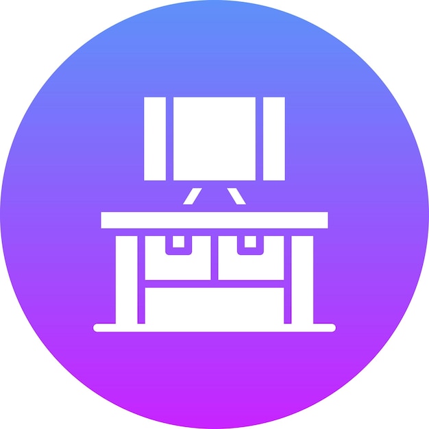 Ilustración del icono vectorial de la tabla del conjunto de iconos de computadora y hardware