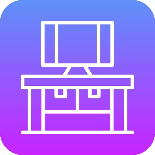 Ilustración del icono vectorial de la tabla del conjunto de iconos de computadora y hardware