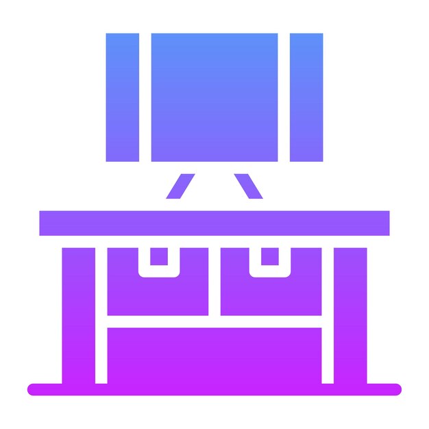 Ilustración del icono vectorial de la tabla del conjunto de iconos de computadora y hardware