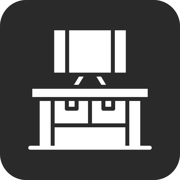 Ilustración del icono vectorial de la tabla del conjunto de iconos de computadora y hardware